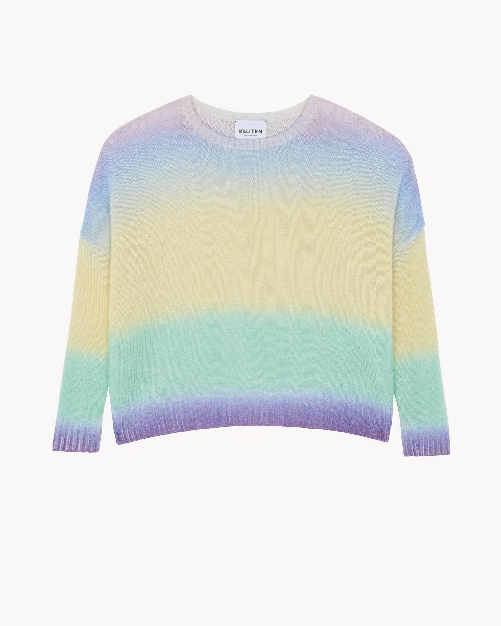 Kujten Pull Amelie Rainbow Pull Cachemire Col Rond Oversize 2 Fils