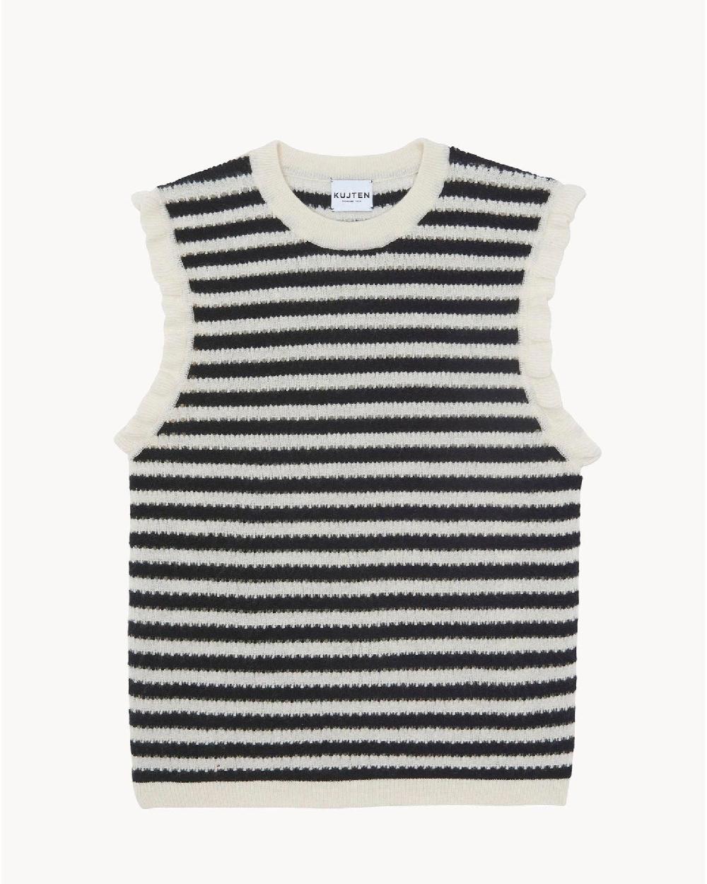 Kujten Pull Bao Pull Cachemire Sans Manches Col Rond 4 Fils