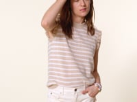 Kujten Pull Bao Pull Cachemire Sans Manches Col Rond 4 Fils