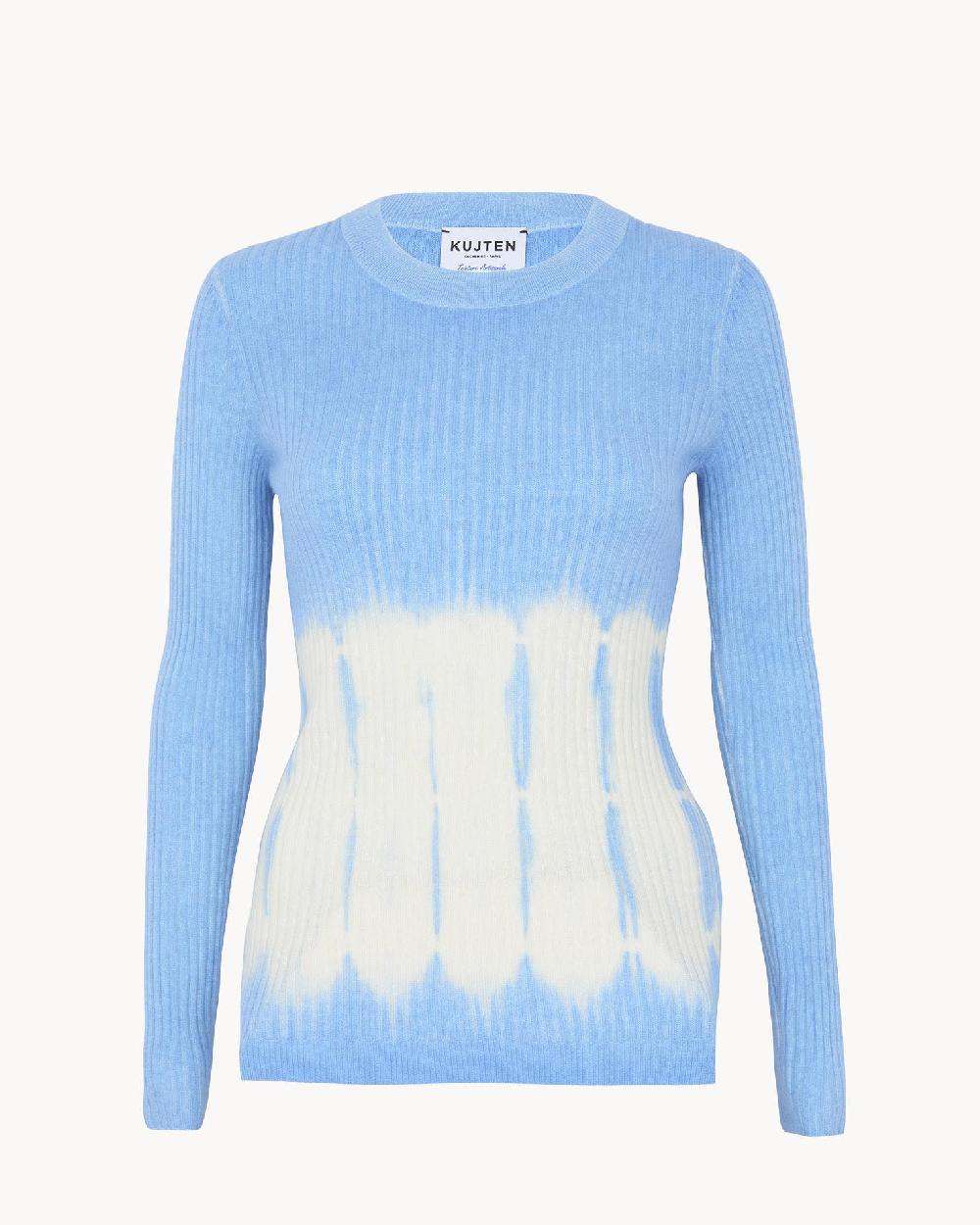 Kujten Pull Bibi Dye Pull Col Rond Cachemire Côtelé 2 Fils