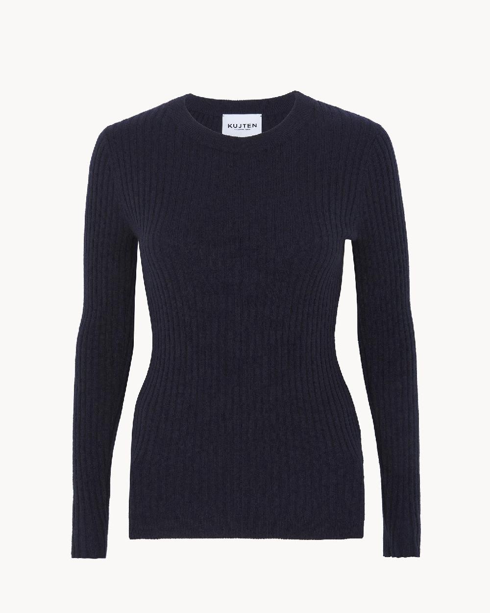Kujten Pull Bibi Pull Cachemire Col Rond Manches Côtelées 2 Fils