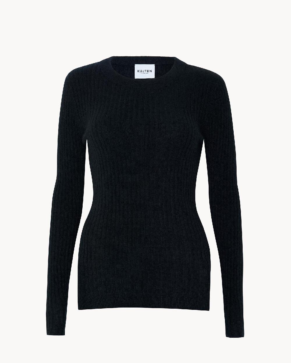 Kujten Pull Bibi Pull Cachemire Col Rond Manches Côtelées 2 Fils