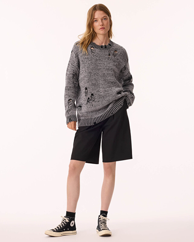 kujten Pull broken Pull Cachemire Femme Col Rond 6 fils