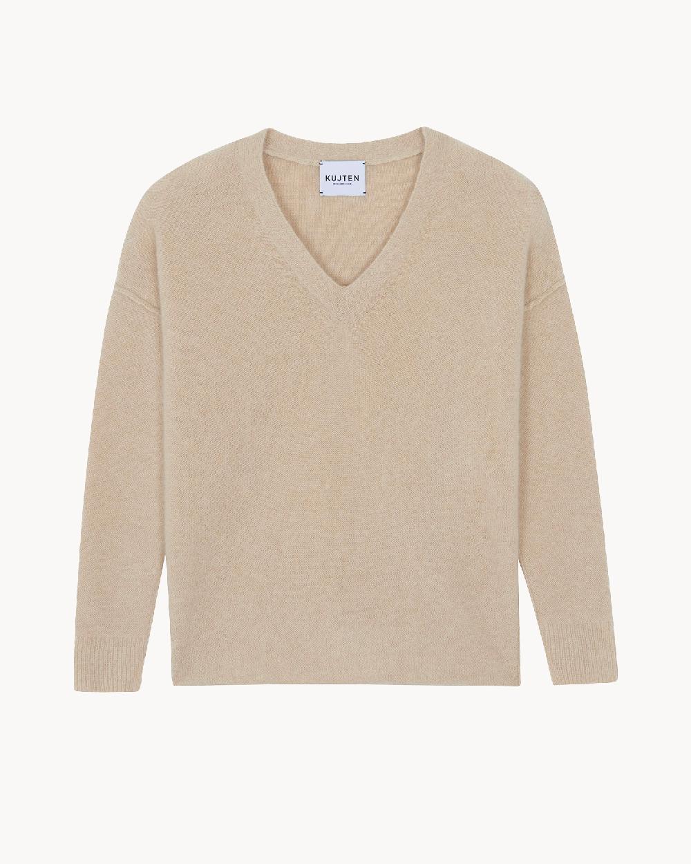 Kujten Pull Catherine Pull Cachemire Femme Col V 2 Fils