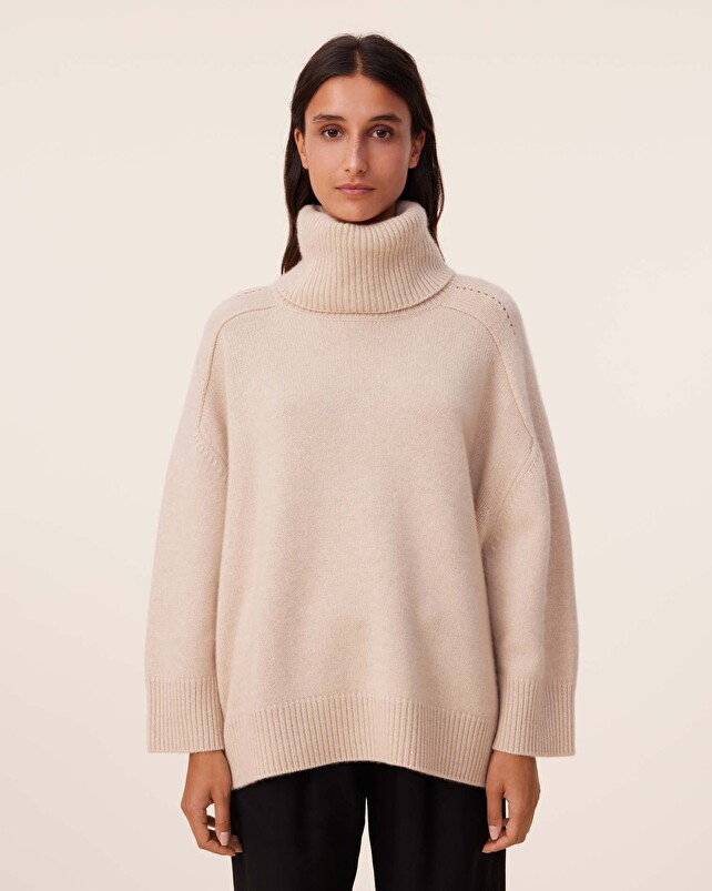 Kujten Pull Diana Pull Cachemire Col Roulé Oversize 8 Fils
