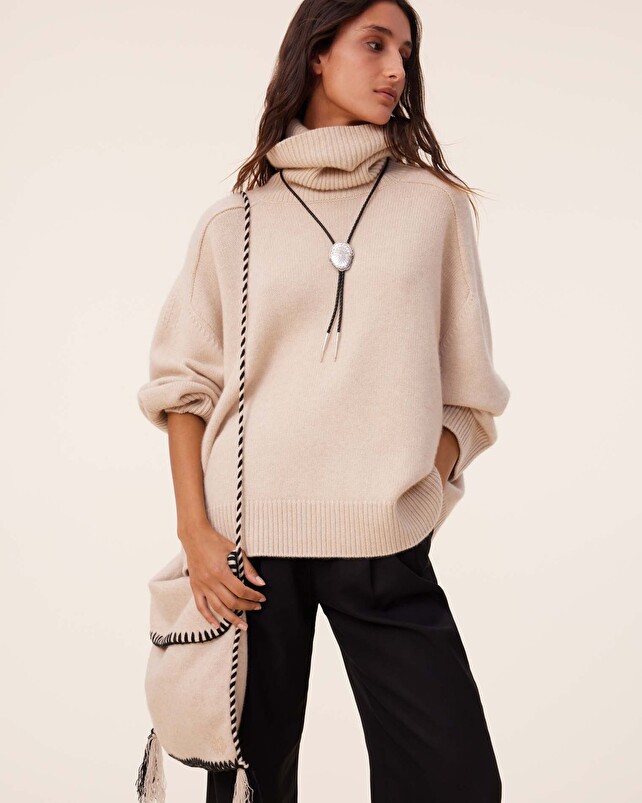 kujten Pull diana Pull Cachemire Col Roulé Oversize 8 fils