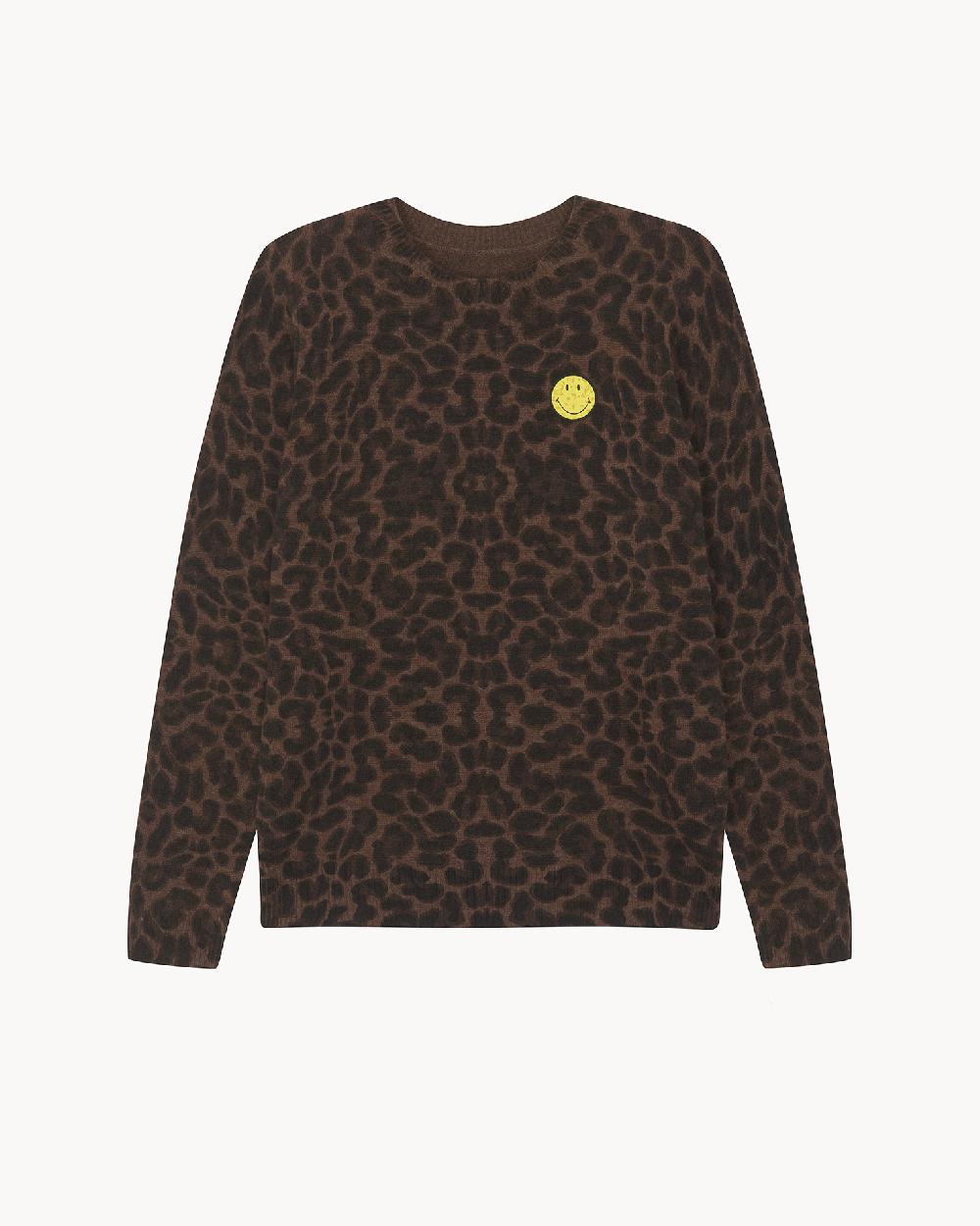 Kujten Pull Dorita Leo Smiley Pull Cachemire Dorita Imprimé Leopard Smiley 2 Fils