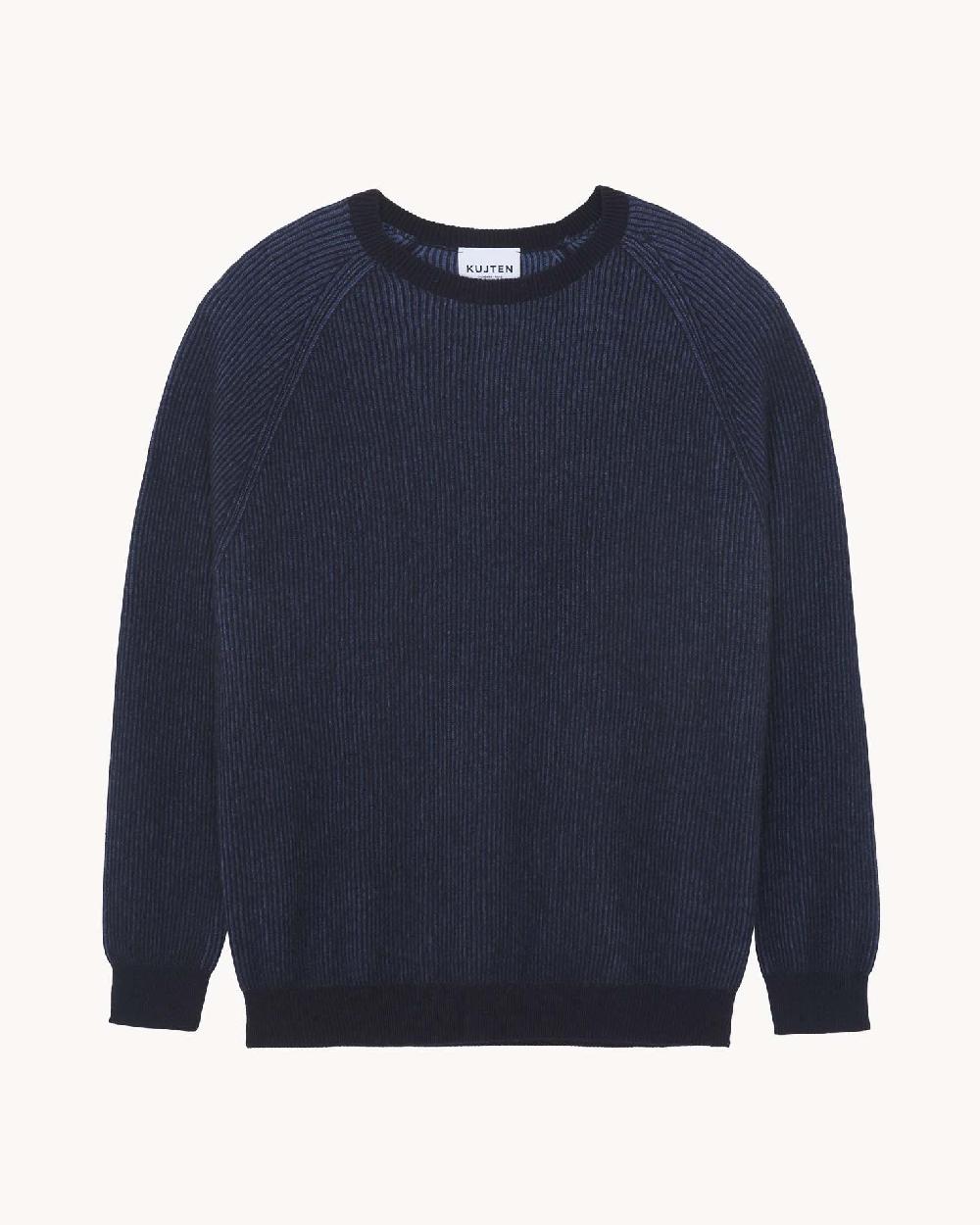 Kujten Pull Doron Pull Col Rond Cachemire Côtes Anglaises 2 Fils