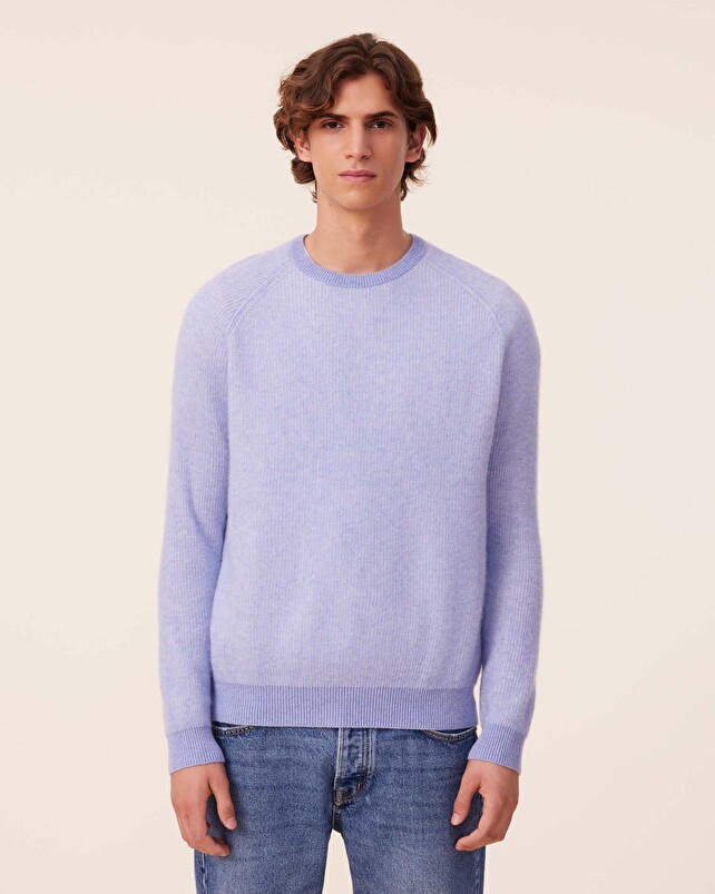 Kujten Pull Doron Pull Col Rond Cachemire Côtes Anglaises 2 Fils