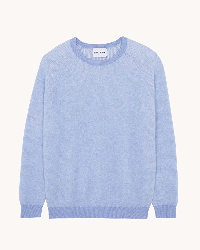 Kujten Pull Doron Pull Col Rond Cachemire Côtes Anglaises 2 Fils
