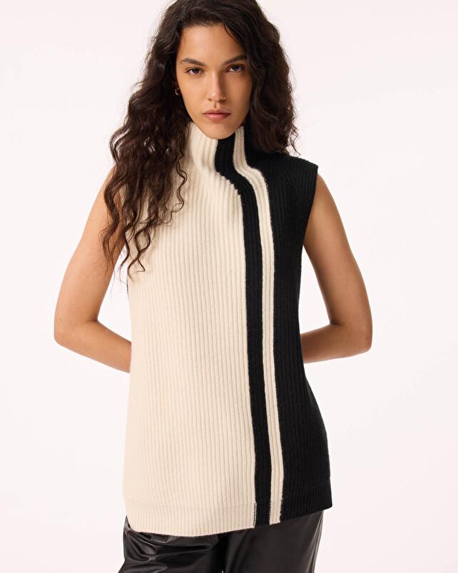 kujten Pull erika stripe Pull Cachemire Femme Col Montant 4 fils