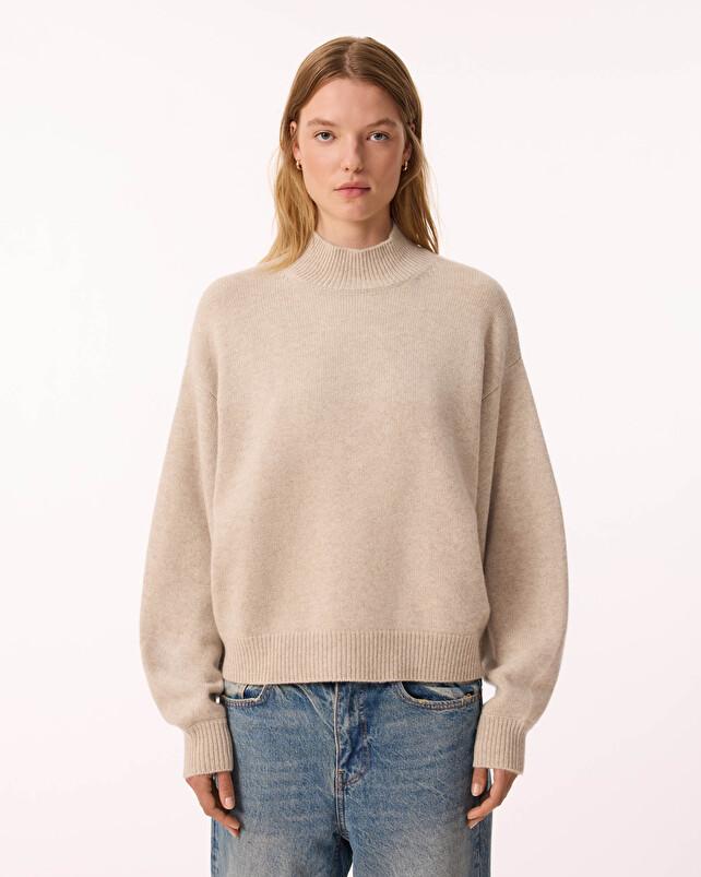 Kujten Pull Fany Pull Cachemire Femme Col Cheminée 4 Fils