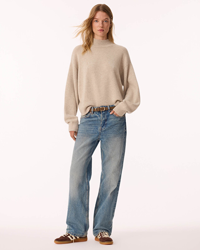 kujten Pull fany Pull Cachemire Femme Col Cheminée 4 fils