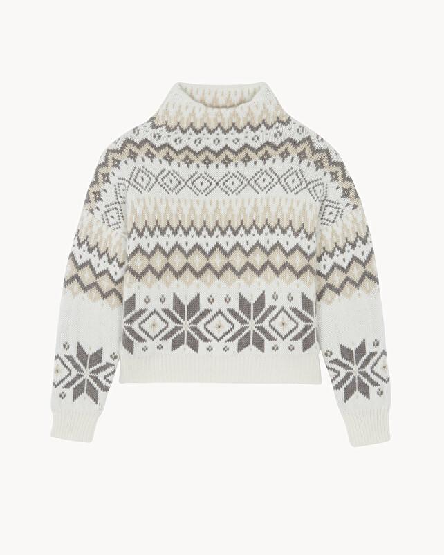 Kujten Pull Heol Pull Cachemire Femme Col Montant 6 Fils