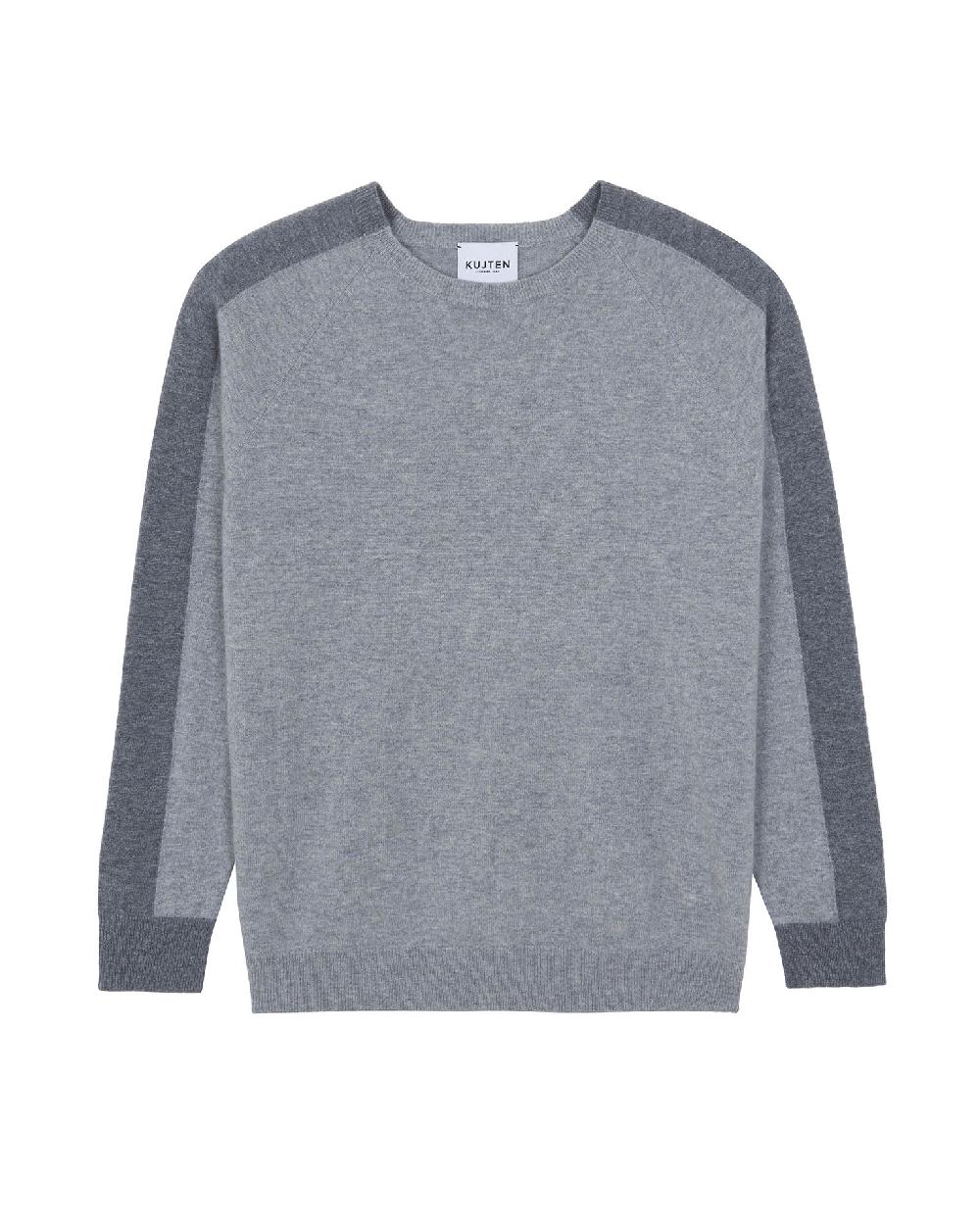 Kujten Pull Ian Pull Cachemire Homme Col Rond Colorblock 2 Fils