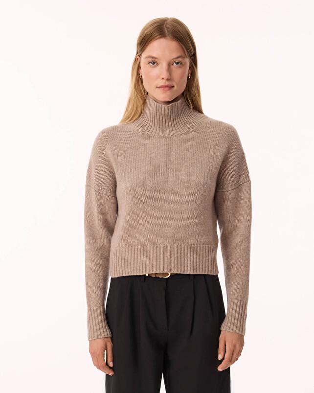 Kujten Pull Ichi Pull Cachemire Femme Col Montant 6 Fils