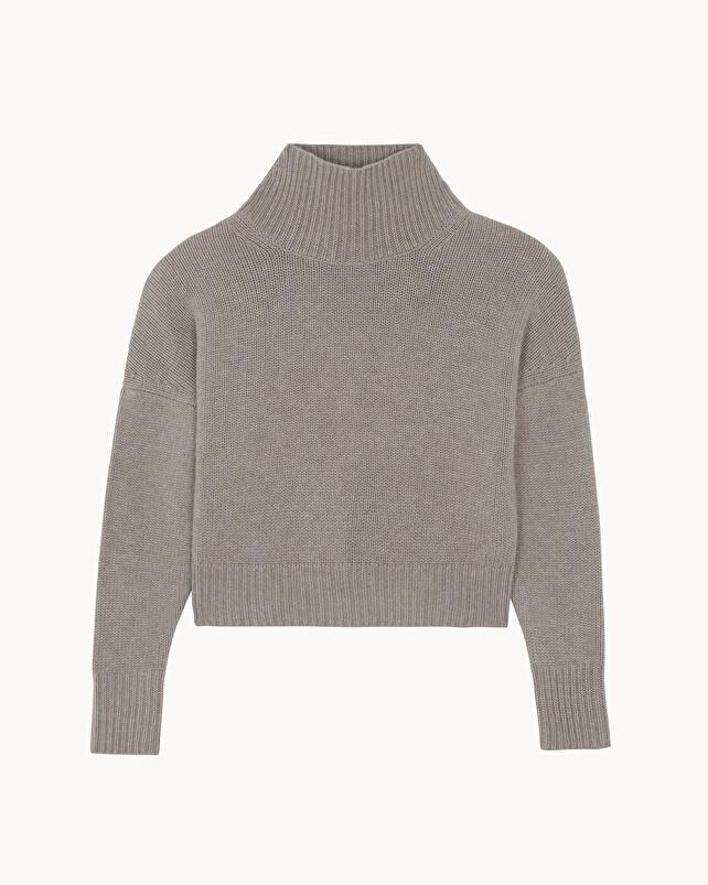 Kujten Pull Ichi Pull Cachemire Femme Col Montant 6 Fils