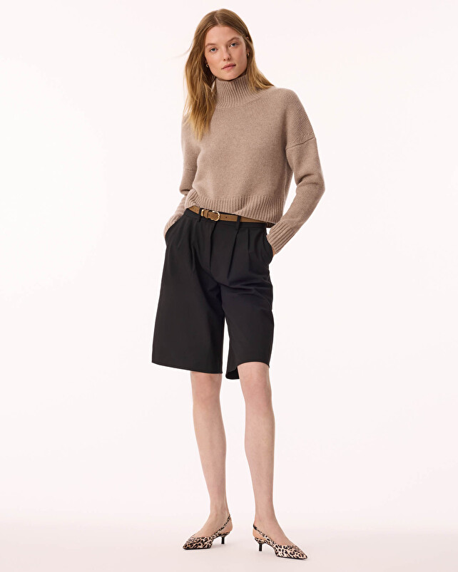 kujten Pull ichi Pull Cachemire Femme Col Montant 6 fils