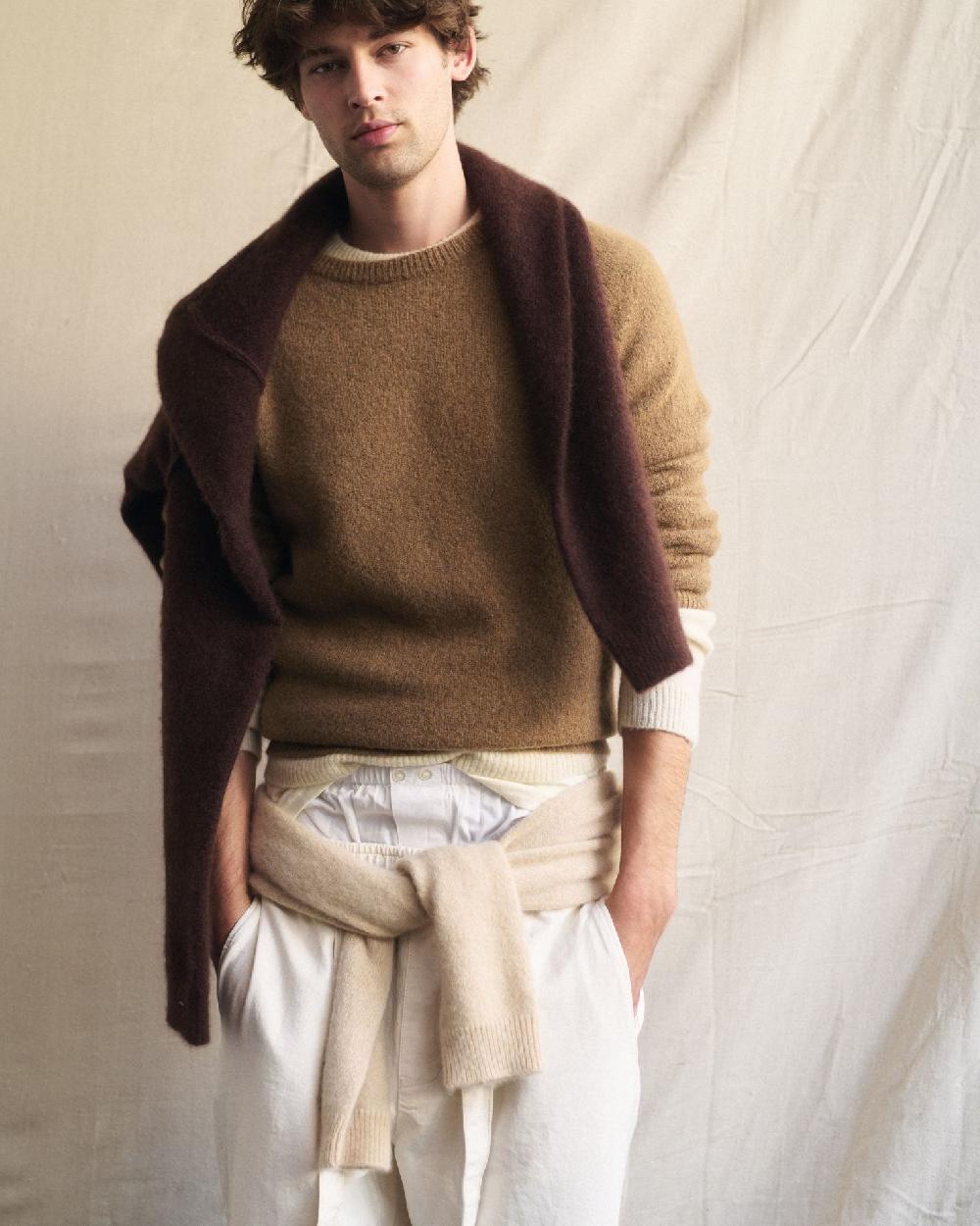 Kujten Pull Jojo Pull Cachemire Homme Col Rond 2 Fils