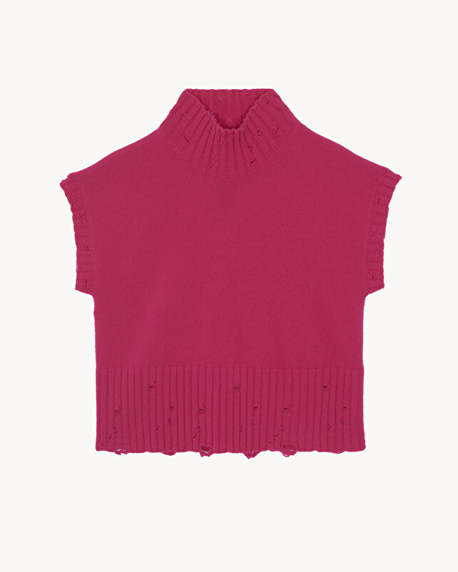 kujten Pull lala Pull Cachemire Femme Col Cheminée 4 fils