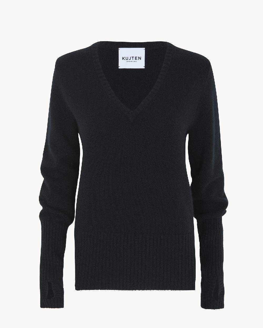 Kujten Pull Ley Pull Cachemire Col V Manches Mitaines 4 Fils