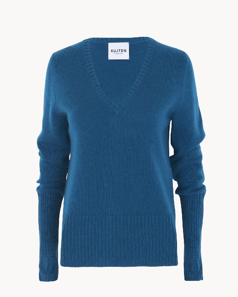 Kujten Pull Ley Pull Cachemire Col V Manches Mitaines 4 Fils