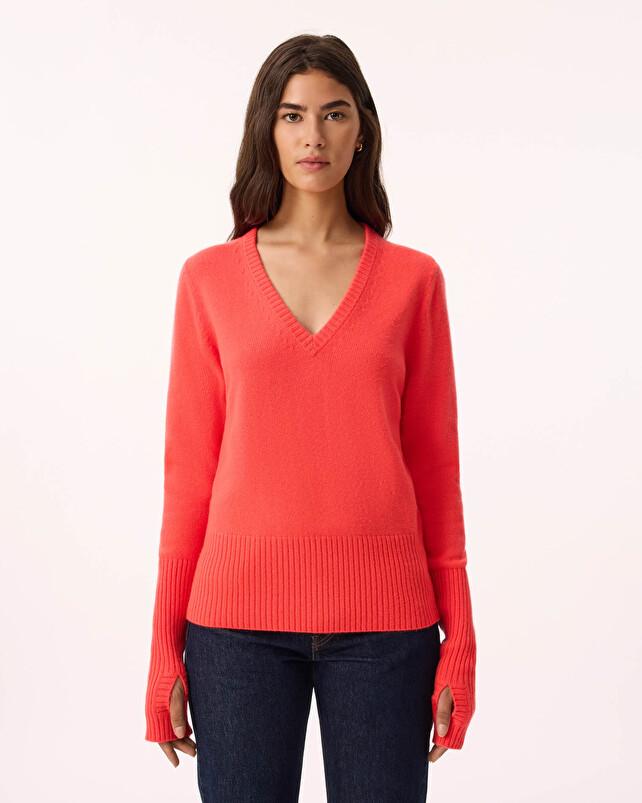 Kujten Pull Ley Pull Cachemire Col V Manches Mitaines 4 Fils