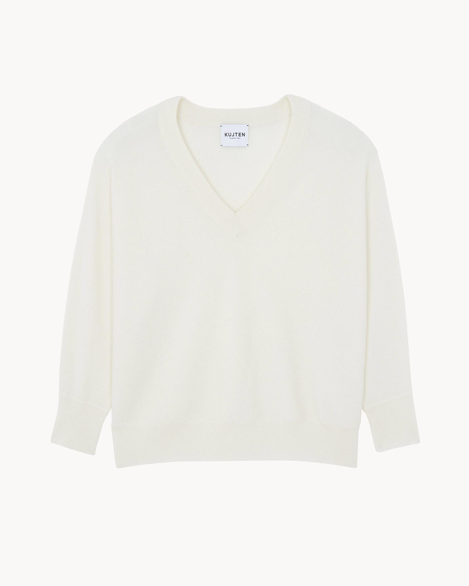 Kujten Pull Line Pull Cachemire Col V Oversize 2 Fils