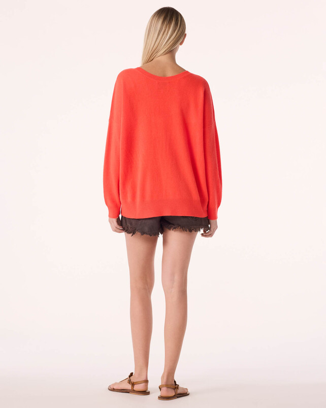 Kujten Pull Lolita Pull Cachemire Femme Col V Boyfriend 2 Fils