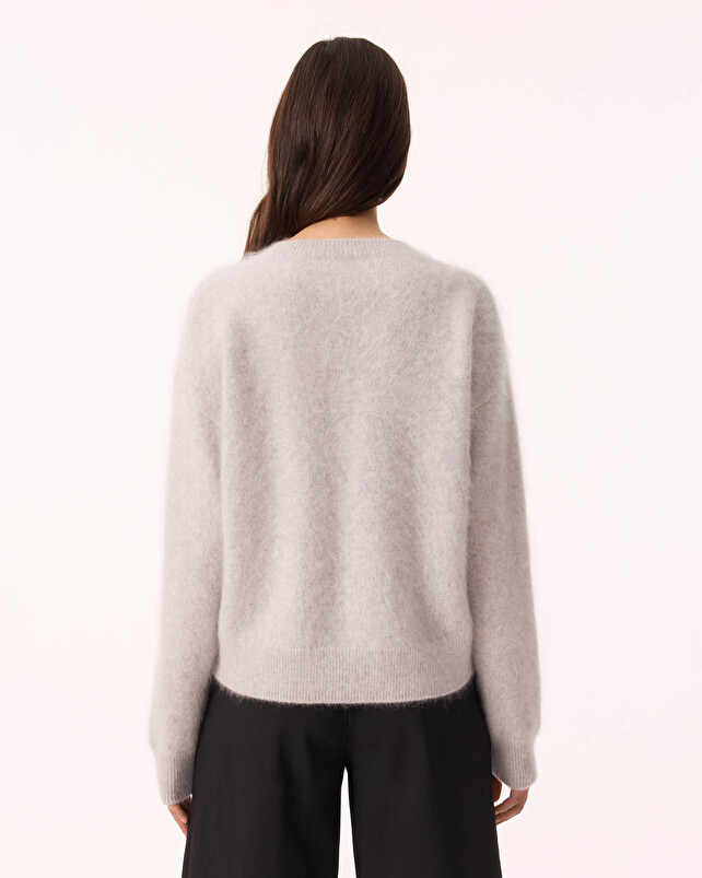 Kujten Pull Loty Pull Cachemire Femme Col Rond 4 Fils