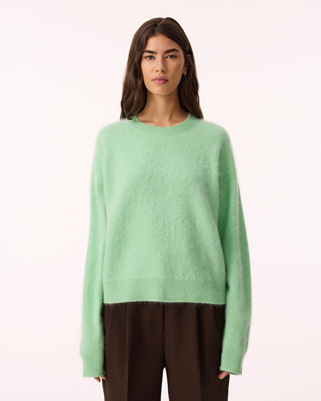 Kujten Pull Loty Pull Cachemire Femme Col Rond 4 Fils