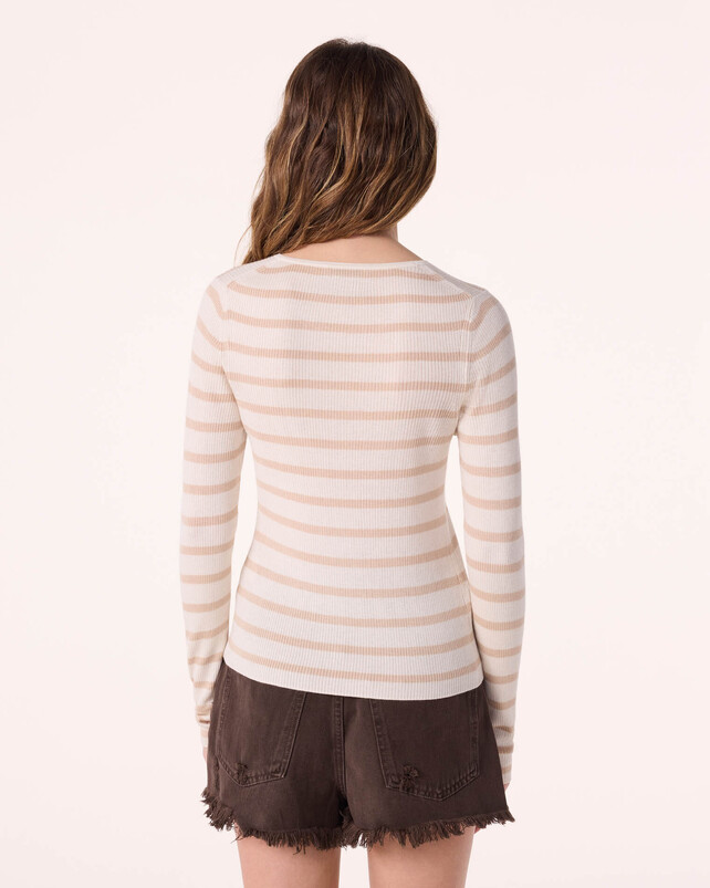 Kujten Pull Maori Marin Pull Marinière Col Rond Soie Et Cachemire