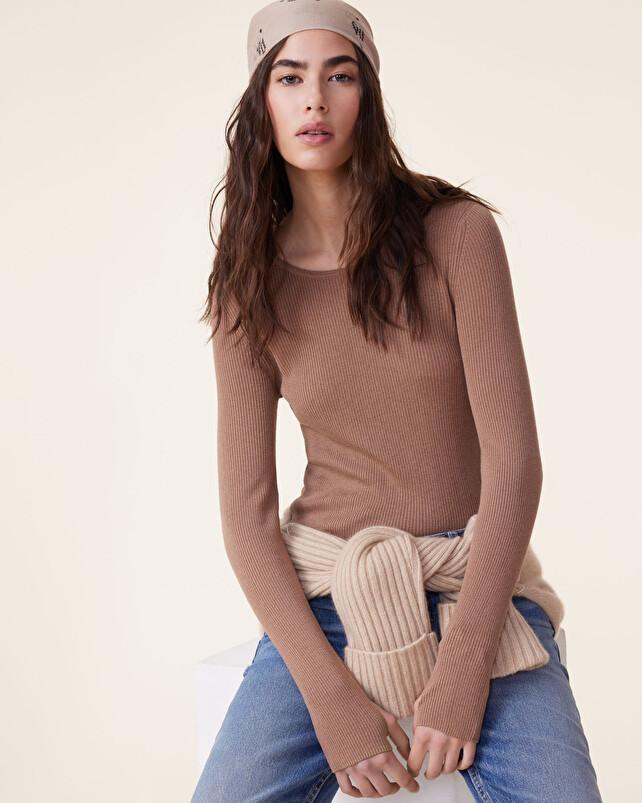 kujten Pull maori Pull Col Rond Soie et Cachemire 1 fil