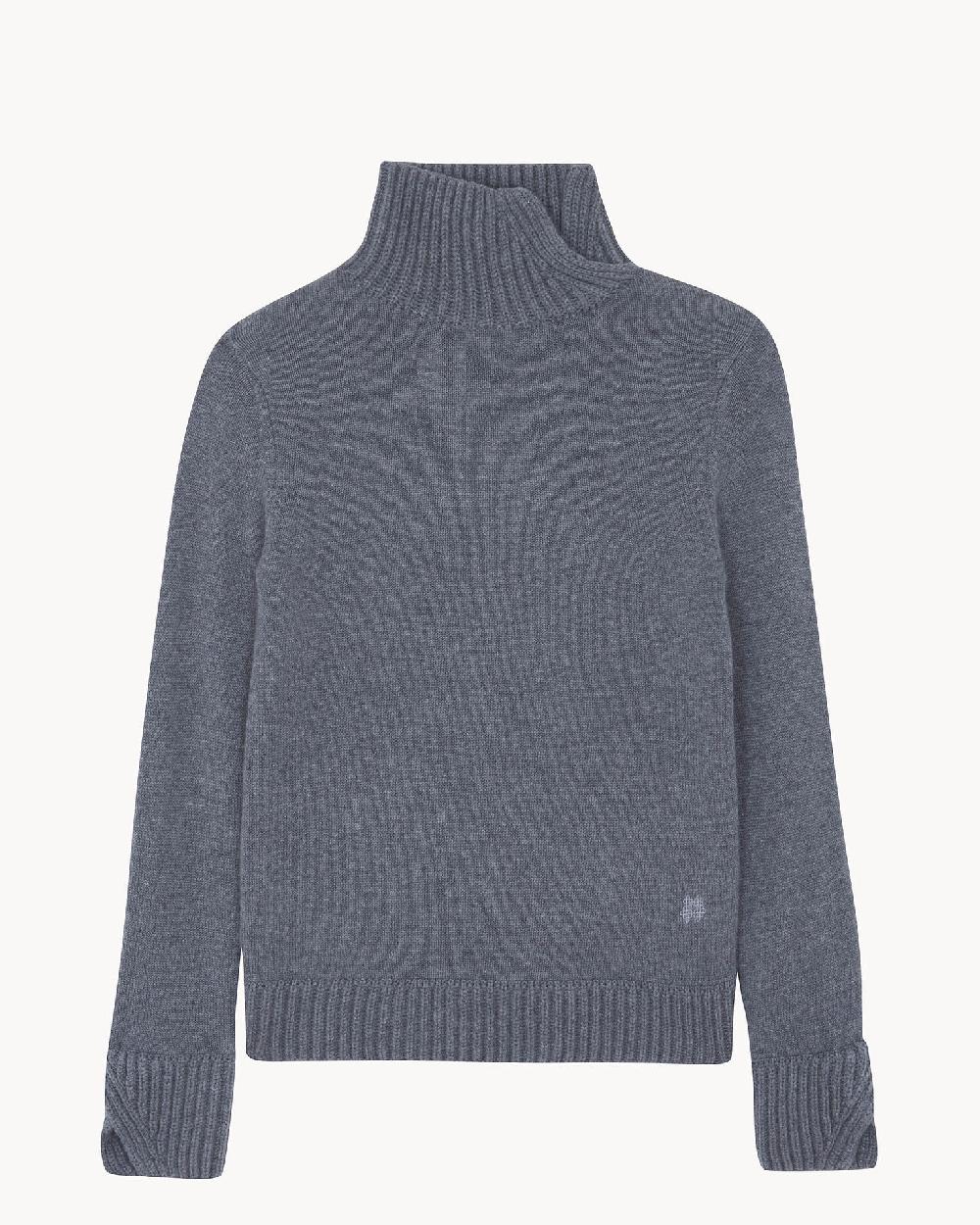 Kujten Pull Marusya Pull Cachemire Femme Col Cheminée 6 Fils