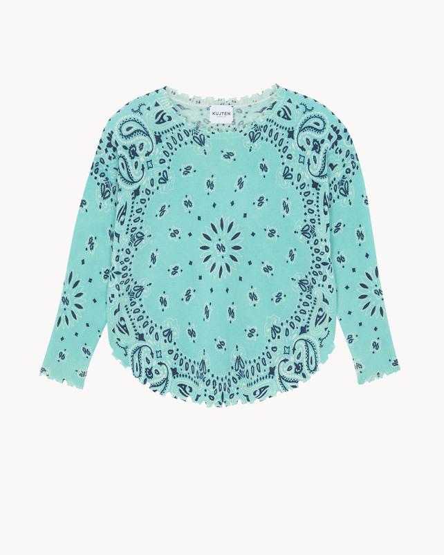Kujten Pull Mela Bandana Bico Pull Cachemire Col Rond Imprimé 2 Fils