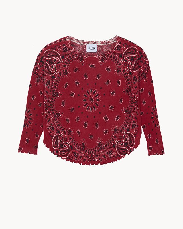 kujten Pull mela bandana bico Pull Cachemire Col Rond Imprimé 2 fils
