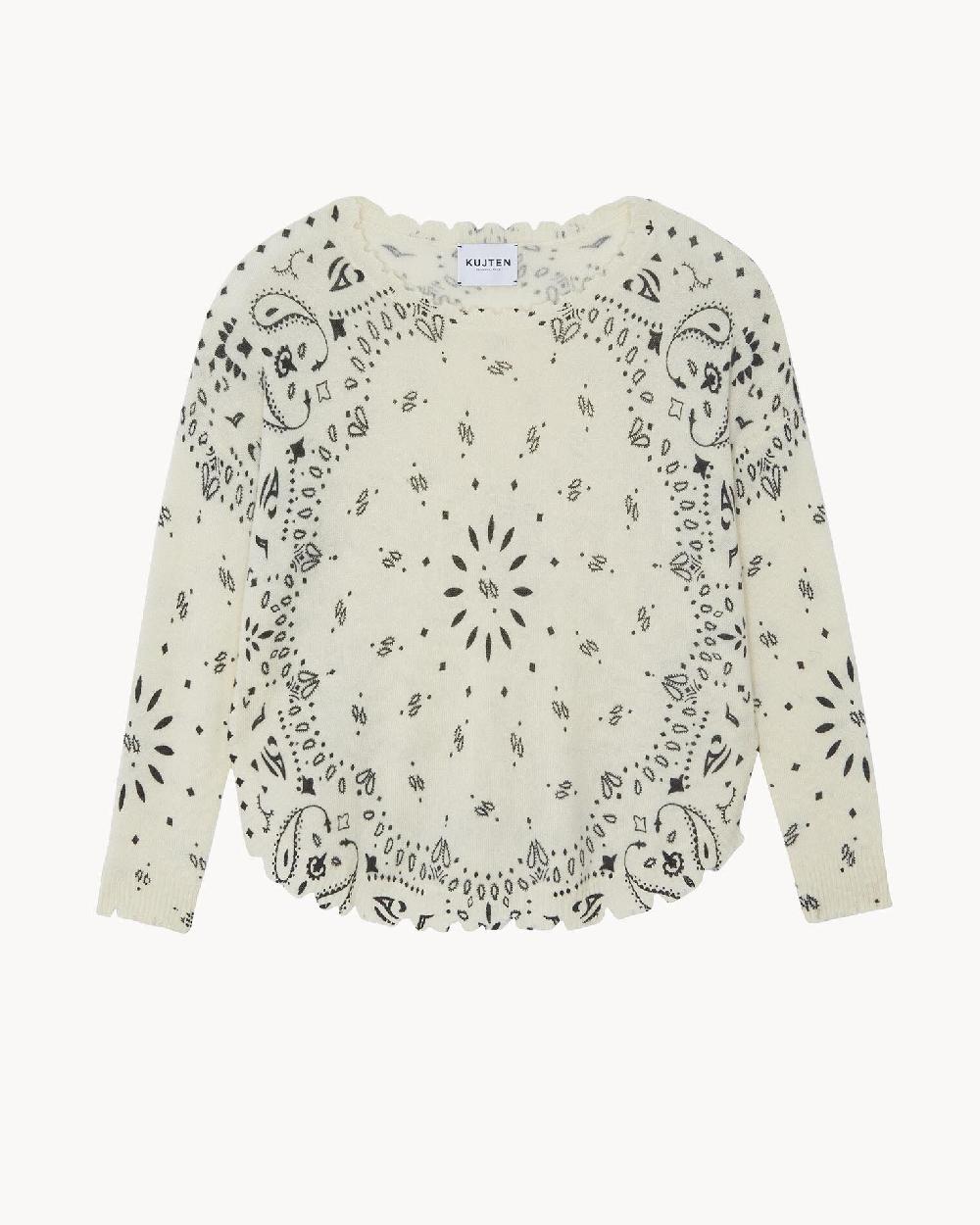 Kujten Pull Mela Bandana Pull Cachemire Col Rond Liquette 2 Fils