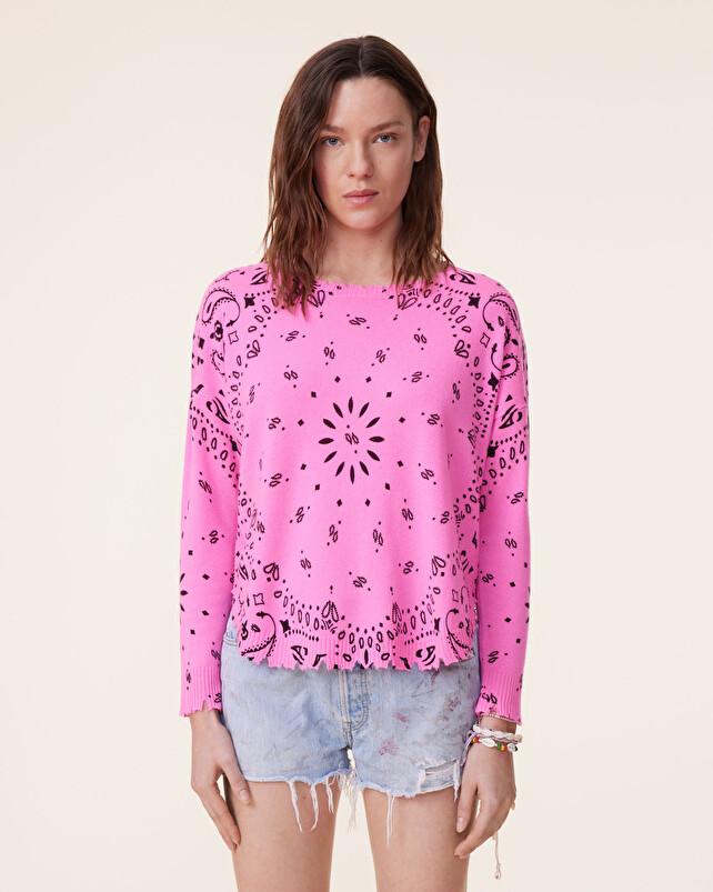 Kujten Pull Mela Bandana Pull Cachemire Col Rond Liquette 2 Fils