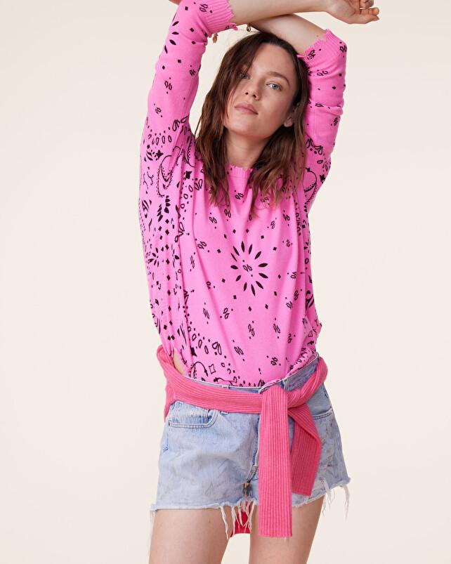 kujten Pull mela bandana Pull Cachemire Col Rond Liquette 2 fils