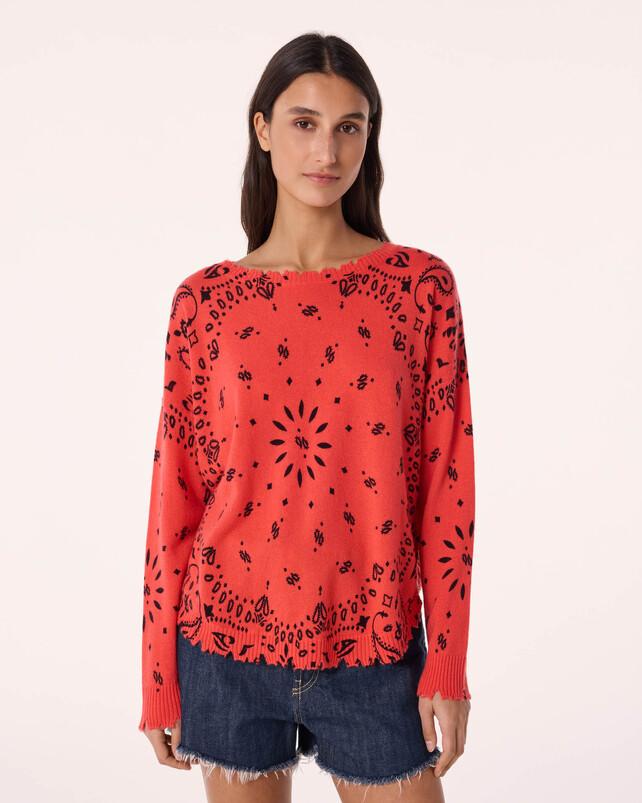 Kujten Pull Mela Bandana Pull Cachemire Col Rond Liquette 2 Fils