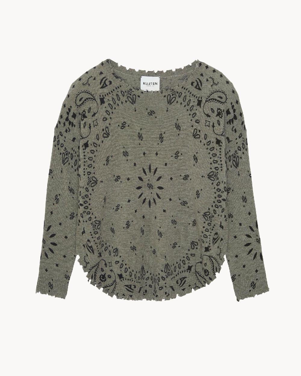 Kujten Pull Mela Bandana Pull Cachemire Col Rond Liquette 2 Fils