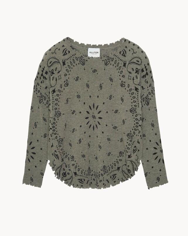 kujten Pull mela bandana Pull Cachemire Col Rond Liquette 2 fils