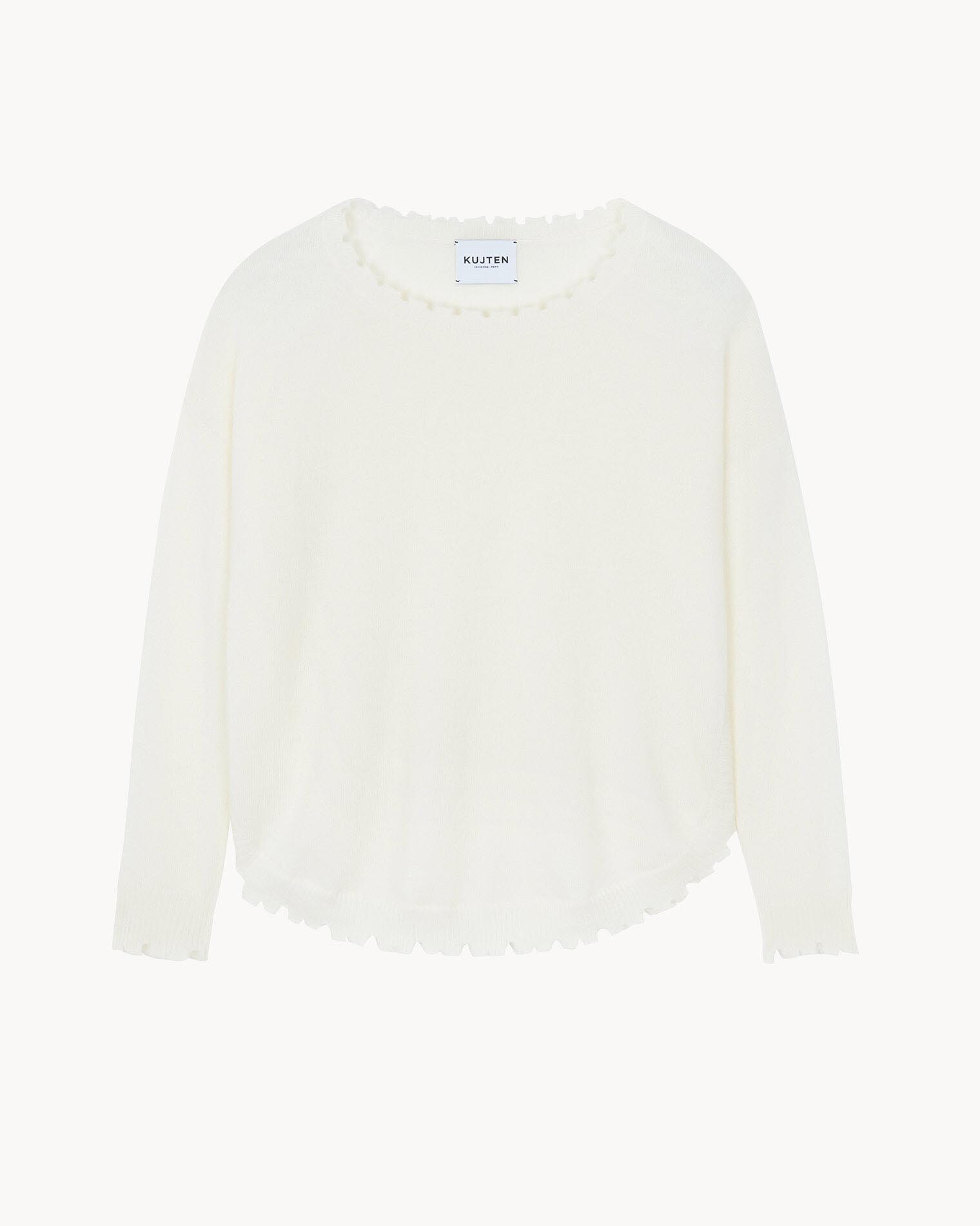 Kujten Pull Mela Pull Cachemire Col Rond Liquette 2 Fils