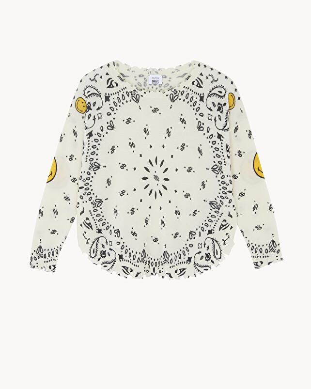 kujten Pull melah smiley Pull Cachemire Melah Bandana Imprimé Smiley 2 Fils