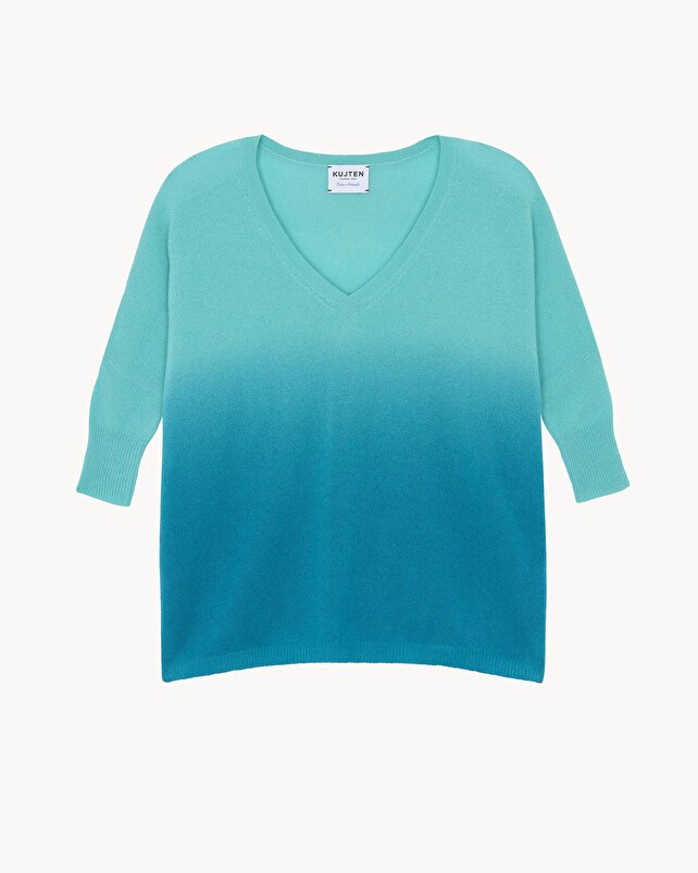 kujten Pull minie dye Pull Cachemire Col V Oversize Dip Dye 2 fils