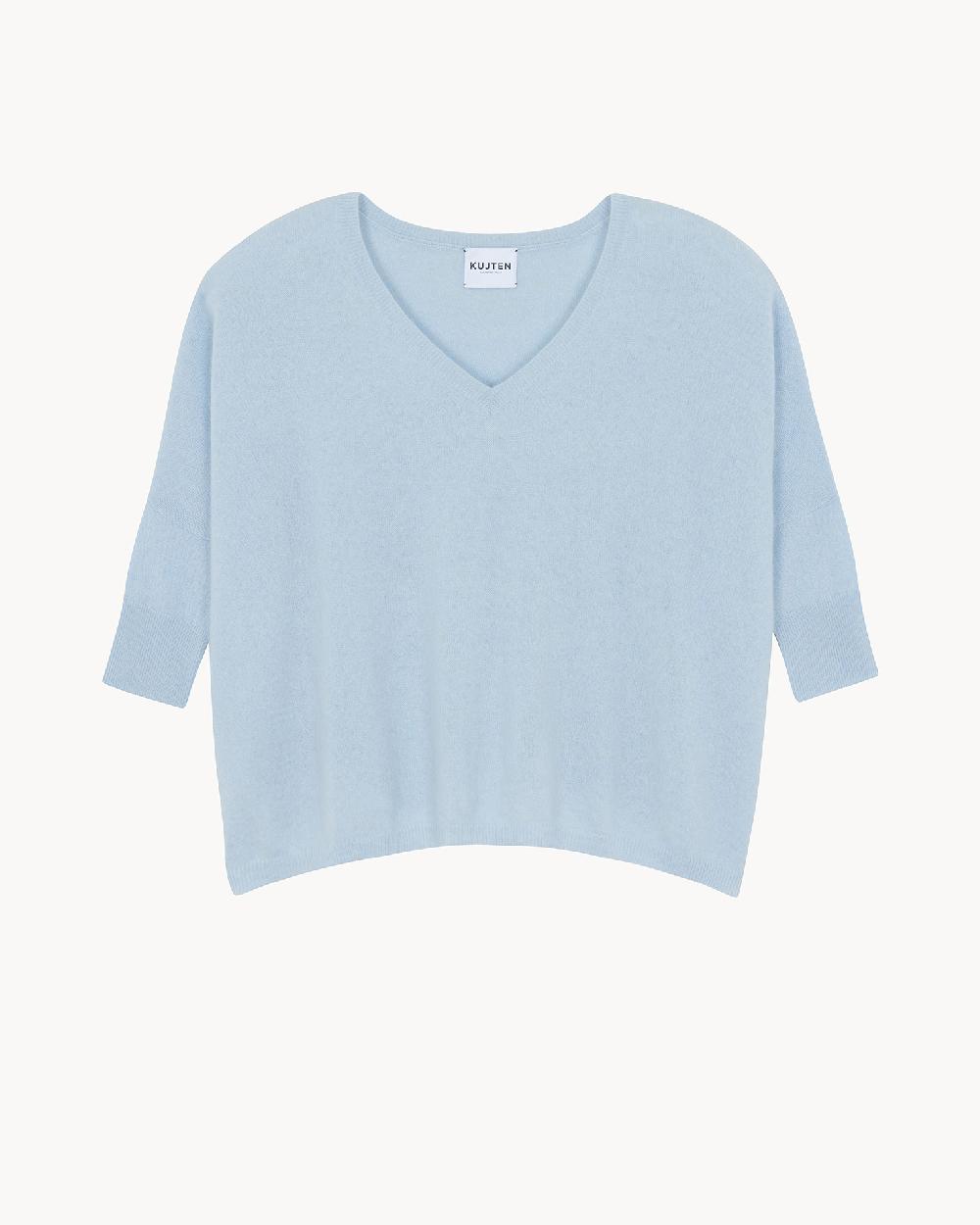 Kujten Pull Minie Pull Cachemire Col V Oversize Manche 3/4