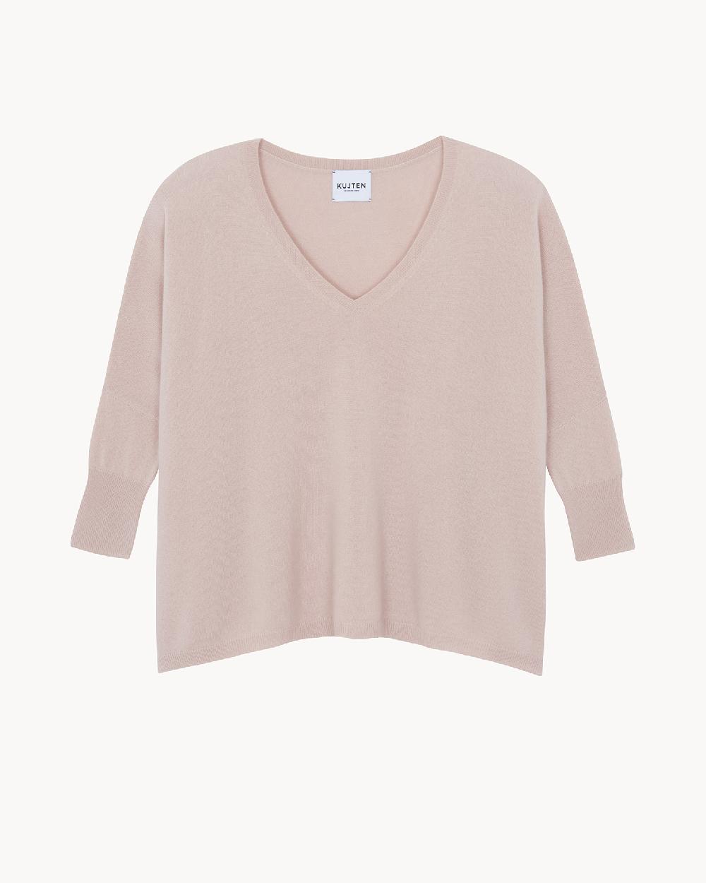 Kujten Pull Minie Pull Cachemire Femme Col V Oversize 2 Fils