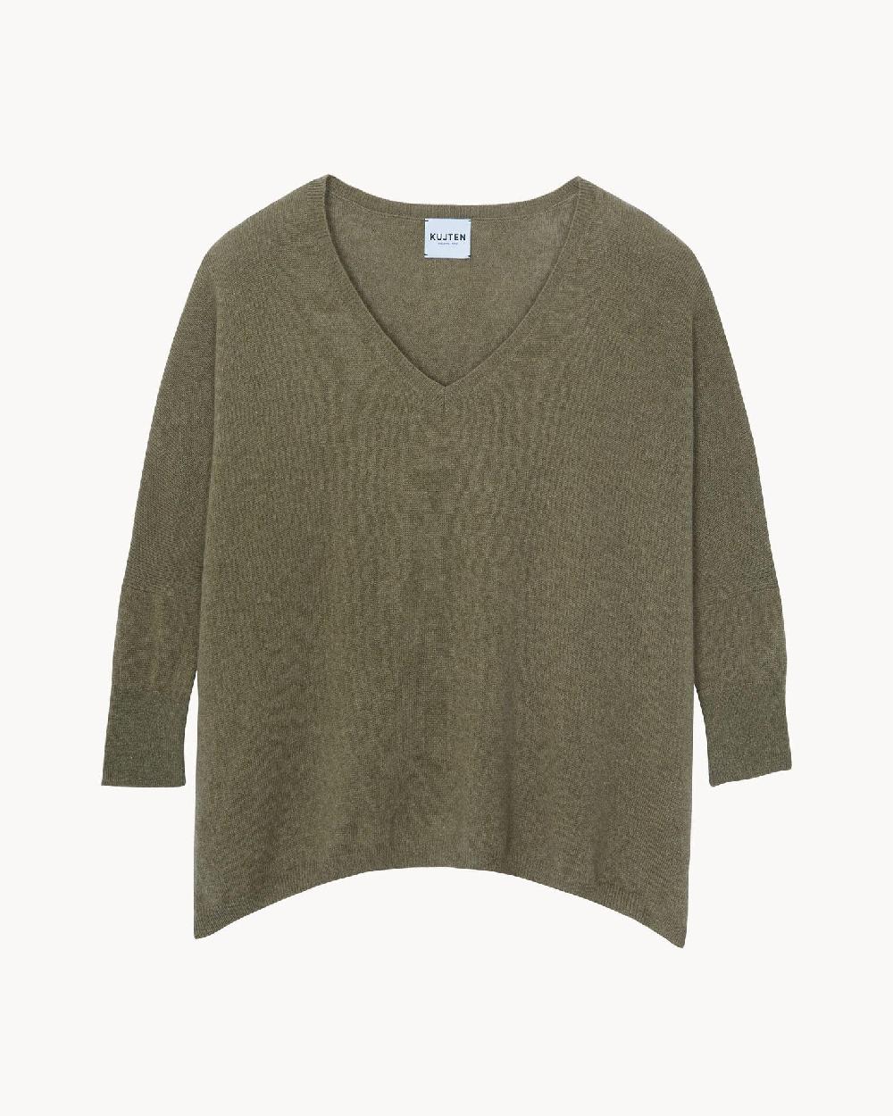 Kujten Pull Minie Pull Cachemire Femme Col V Oversize 2 Fils