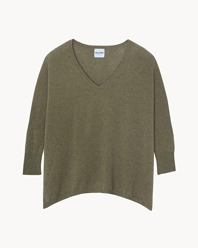 kujten Pull minie Pull Cachemire Femme Col V Oversize 2 fils