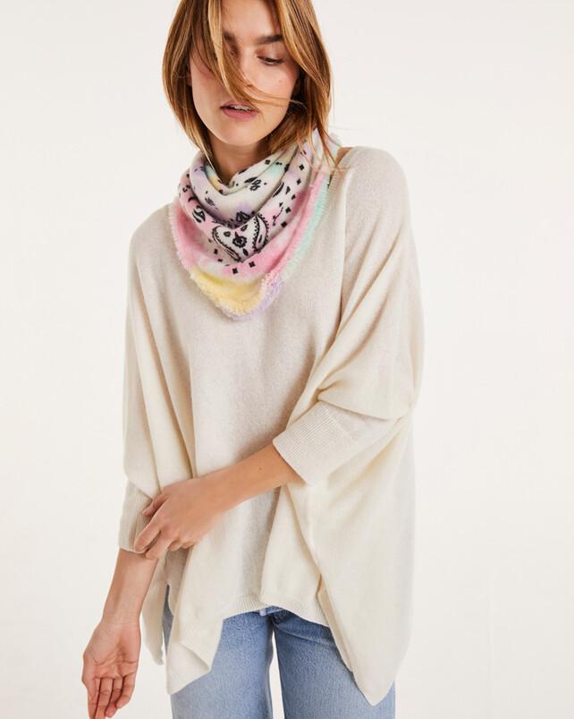 Kujten Pull Minie Pull Cachemire Femme Col V Oversize 2 Fils